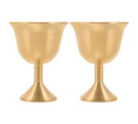 VOSAREA 2pcs Brass Chalice Goblets with Solid Stemmed Cup Design, Classic Medieval Style, Enhancing Drinking Experience and Lasting Durability, for Renaissance Wedding Toast and Dining