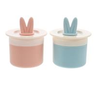 VOSAREA 2pcs Bubble Foamer Lotion Bubbler Foam Cup Bunny Ears Shape Pink Plastic Rich Foam Creation Timesaving Skincare Routine Travel Facial Maker