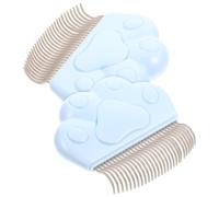 VOSAREA 2pcs Cat Hair Remover Combs for Pet Grooming with Comfortable Touch and Massage Function Blue Abs Material Indoor Cat Comb for Daily Hair Removal