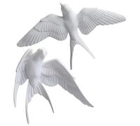 VOSAREA 2pcs Ceramic Flying Birds 3d Wall Ornament Featuring Lightweight Resin Swallow Figurines Easy to Hang Bird Wall Decoration for Living Space and Home