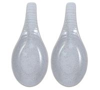 VOSAREA 2pcs Ceramic Spoon Rest Spoon Holder Blue Retro European Style Kitchen Countertop Utensil Holder
