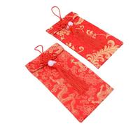 VOSAREA 2pcs Chinese Knot Red Envelopes Brocade Decorative Money Packet for Wedding and New Year Holiday Parties, Red, Store Small Items