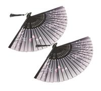 VOSAREA 2pcs Classic Folding Fan Chinese Style Dancing Fan for Friends Family Co-worker Adornment Random Style