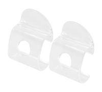 VOSAREA 2pcs Curved Handle Clips for Cordless Blind Pull Down Handles, Plastic Valance Fixing Clips for Roller Shades and Venetian Blinds, Window Curtain Rod Accessories for Bedroom