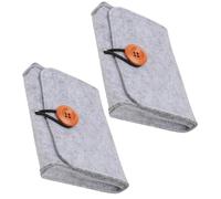 VOSAREA 2pcs Essential Oil Small Travel Bag Essential Oil Felt Storage Case 5.11x3.93x0.98inch Drop-Proof Lightweight Grey Travel Carrying Bag for Friends and Families