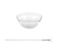 VOSAREA 2pcs Facial Applicator Brushes Set with Large Glycolic Acid Paddle Brush and Glass Mixing Bowl for Face Mask Application, Suitable for Beauty Salon and Home Skincare Use