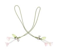 VOSAREA 2pcs Flower Phone Lanyard Charms for Women Teens, Multi-purpose Alloy and Acrylic Keychain Accessories, Orange Phone Decor, for Car and Birthday