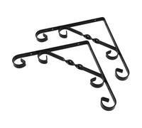 VOSAREA 2pcs Flower Pot Holder with Hook Iron Plant Stand Metal Twisted Triangular Black for Flower Pots, Garden and Balcony, Space Saving Easy Installation