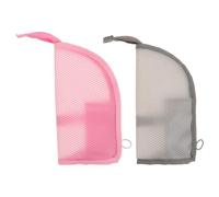 VOSAREA 2pcs Foldable Travel Wash Bag with Standing Design, Lightweight Polyester and PVC Portable Toiletry Bags for Airport Security and Carryon, Space Efficient Travel Cosmetic Storage