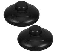 VOSAREA 2pcs Foot Switch Step-on Lamp Button Control Floor Lamp Push Button Switch Black Plastic Compact Design Hands-free Operation for Industrial Settings and Hospitals