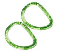 VOSAREA 2pcs Green Epoxy D-Shaped Purse Handles for Handbag Making, Comfortable Grip with Stylish Vintage Vibe, Universal Fit Replacement for Handmade Crochet and Summer Beach Bags