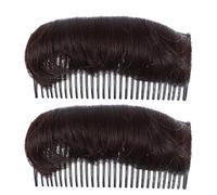 VOSAREA 2Pcs Hair Bun Maker Tool Volume Inserts for Women Invisible Hair Bump Up Styling Accessories Black Dark Brown for Princess Updo and Increased Height