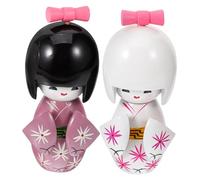 VOSAREA 2Pcs Kimono doll japanese doll figurine samurai figurines maiko doll charm japanese kokeshi doll geisha sculpture kimono for girls Traditional Crafts Asia wooden household