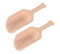 VOSAREA 2pcs Large Wooden Spoons for Salt and Bath Salts, Practical Solid Wood Spice Scoops, Useful Serving Spoons for Home Kitchen and Teaware Accessories