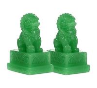 VOSAREA 2pcs lion ornament chinese lion statue foo dog statues statue Wealth Statue Figurine feng shui wealth and foo dog figurine fengshui Chinese style resin bonsai