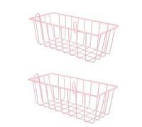 VOSAREA 2pcs Metal Hay Feeder Rack for Small Animals Pink Open Access Design and Stable Installation Hay Holder for Rabbits, Guinea Pigs, and Chinchillas in Indoor Cages Or Pet’s Living