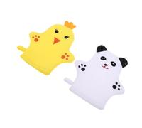 VOSAREA 2pcs Microfiber Bath Mitt for Babies with Soft, Super Absorbent Material and Easy to Hold Design, Animal-Shaped Washcloth Gloves for Gentle Exfoliation During Shower Time