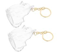 VOSAREA 2pcs Pet Hair Organizer Keychain for Pets Beard and Whiskers, Abs Bottle Shape Openable Charms, Puppy Memorial Keyring for Purse Or Desktop Decoration
