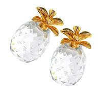 VOSAREA 2pcs Pineapple-shaped Crystal Desktop Decoration with Comfortable Hand Feel and Easy to Carry, Minimalist Modern Home Decor Ornament for Living Room or Dining Room