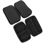 VOSAREA 2pcs Portable EVA Cable Organizer Bag Multi Partition Pockets Black | Travel Storage Pouch, Mesh Pocket and Elastic Band, for Memory Cards and Power Adapters