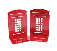 Vosarea 2pcs Retro Telephone Booth Bookend Metal Bookends Book End Book Rack London Phone Booth Decoration