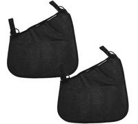 VOSAREA 2pcs Side Sling Stroller Cargo Net in Black Oxford Cloth with Liquid Repellent Surface and Stable Side Mount Structure, Roomy Mesh Pocket for Prams and Pushchairs, for Outdoor