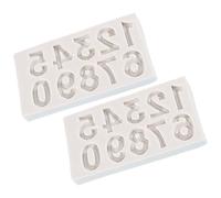 VOSAREA 2pcs Silicone Number Candy Molds for Baking Smooth Edges Multi-Purpose Flexible Silicone Material for DIY and Professional Cake Shop Use