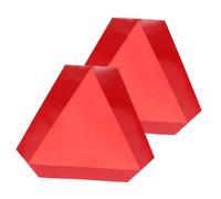 VOSAREA 2pcs Slow Moving Vehicle Triangle Warning Signs with Reflective Edges Self-adhesive Backing Aluminum Safety Reflectors for Cars Trucks Trailers