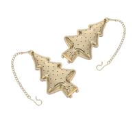 VOSAREA 2pcs Stainless Steel Tree Shape Tea Infuser Fine Mesh Chain Charm Efficient Filtering Loose Leaf Tea Steeper Household Home Use