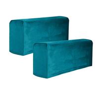 VOSAREA 2pcs Stretch Fabric Armrest Covers Anti-Slip Furniture Protector Armchair Slipcovers for Recliners Sofas Chairs Blue