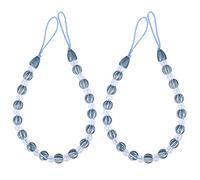 Vosarea 2pcs Stylish Acrylic Bead Drape Curtain Clip Tiebacks Holdbacks Buckle (Blue)