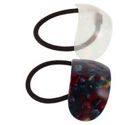 VOSAREA 2pcs U-shaped Acetate Hair Bands for Women Curved Elastic Ponytail Holders Modern Geometric Hair Rope Accessories for Daily Wear Parties