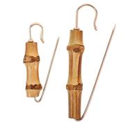 VOSAREA 2pcs Vintage Bamboo Brooch Pin for Shawls and Sweaters Retro Safety Pin for Cardigans Unique Bamboo Sweater Clip Antique Brooch for Dresses