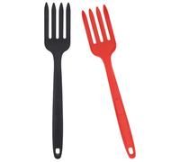 VOSAREA 2pcs Wear-Resistant Silicone Fork Set for Kitchen Use, Ergonomic Design with Burr-Free Edges, Easy to Clean and Sturdy, for Salad, Pasta, and Daily Dining Tasks