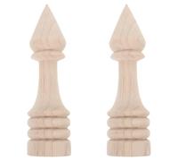 VOSAREA 2pcs Wooden Roman Column Finials for Bed Posts and Cabinets, Classic Baroque Style, Easy Installation with Wood Grain, for Boutique Guest Rooms and Furniture Renovation, Size