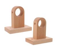 VOSAREA 2pcs Wooden Roman Pole Brackets for Curtain Rods, Side Mounted 1' Diameter Drapery Curtain Rod Support Brackets with Strong and Stable Support for Home Décor and Office Decor