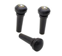 VOSAREA 3 Pcs Ebony Violin Tailpiece Screws with Eye without Eye Acoustic Violin Replacement Tail Pins Black Wood Bridge Pegs