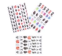 VOSAREA 3 Sheets Women Nail Sticker Adhesive Nail Decal Chinese Character Design Shining Effect Assorted Color Paper Material for Fingernails Toenails Christmas Salon