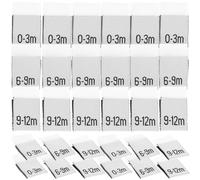 VOSAREA 300pcs Sewing Monthly Labels Newborn Monthly Clothing Labels for White Polyester Age-Appropriate Dressing Managing Wardrobe Shower Gift for Moms and Newborn Babies 0.79x0.47x0.04in