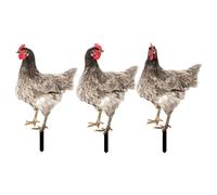 VOSAREA 3pcs Acrylic Hen Garden Stake Double Sided Lawn Planter Decoration | Weatherproof Display, Realistic Colours, Delicate Detailing, Smooth Finish, Easy Ground Insertion for Gardeners and Farmhouse