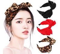 VOSAREA 3pcs Bowknot Hairbands Bowknot Headdress Elastic Plastic and Cloth Headbands Simple and Elegant Fashionable for Ladies and Mother's Day Xmas Activity Festive Party