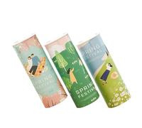 VOSAREA 3pcs Car Tissues Cylinder Round Tissue Box Soft Pulp Paper Practical Creative Lovely Design for Travel and Car Use