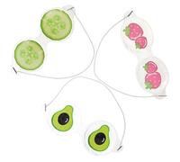 VOSAREA 3Pcs Cooling Gel Eye Masks Summer Ice Cold Eye Pads with Light Blocking Cucumber Fruit Series Reusable for Sleep and Relaxation Random Style