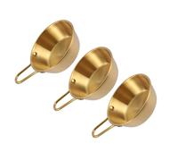 VOSAREA 3pcs Korean Style Seasoning Bowls Set in Golden Stainless Steel with Handle Design, Lightweight for Eating, Parties, Serving Rice Wine, Ramen, and Korean Soup