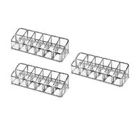 VOSAREA 3pcs Lipstick Storage Canister Lip Gloss Storage Box 6.68x2.36x1.69inch Multi-functional Space Saving Design Plastic Makeup Holder for Cosmetics Can Be Placed on Your Dresser