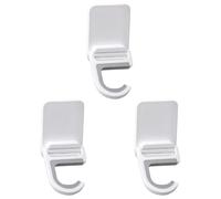 VOSAREA 3pcs Punch-Free Self Adhesive Mop Hooks Wall Mounted Broom Hook Set White for Kitchen Bathroom Laundry Storage