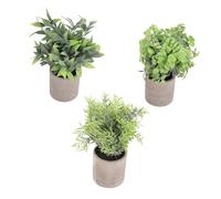 VOSAREA 3Pcs Simulation Green Plants Lifelike Artificial Bonsai Decor for Home Office and Garden Faux Plant Ornaments for Atmosphere and Easy Care