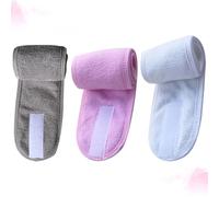 VOSAREA 3pcs Sweat Absorbent Cloth Hair Bands for Women, Soft Spa Headbands with Sticky Fastener, Protect Hair from Wet, for Exercising and Face Washing