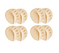 VOSAREA 4 Pairs Beige Cotton Toeless Half Socks for Women with Cushion Support and Reduce Foot Burden, Breathable Invisible Toe Topper Socks for High-Heel Shoes