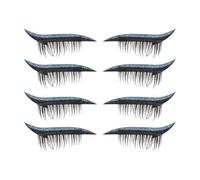 VOSAREA 4 Pairs Blue Reusable Makeup Eyelash Stickers for Women, Styling and Sweat Proof False Lashes, for Parties and Daily Makeup, Plastic Decorative Stage Eyelash Stickers